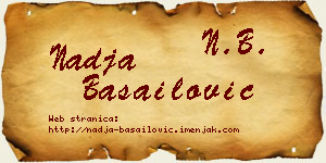 Nadja Basailović vizit kartica